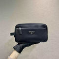 Prada 2NA819 Re-Nylon and Saffiano leather travel pouch Black - Default Title - View 1