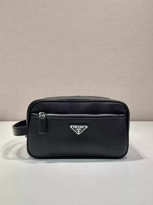 Prada 2NA819 Re-Nylon and Saffiano leather travel pouch Black - Default Title - View 2