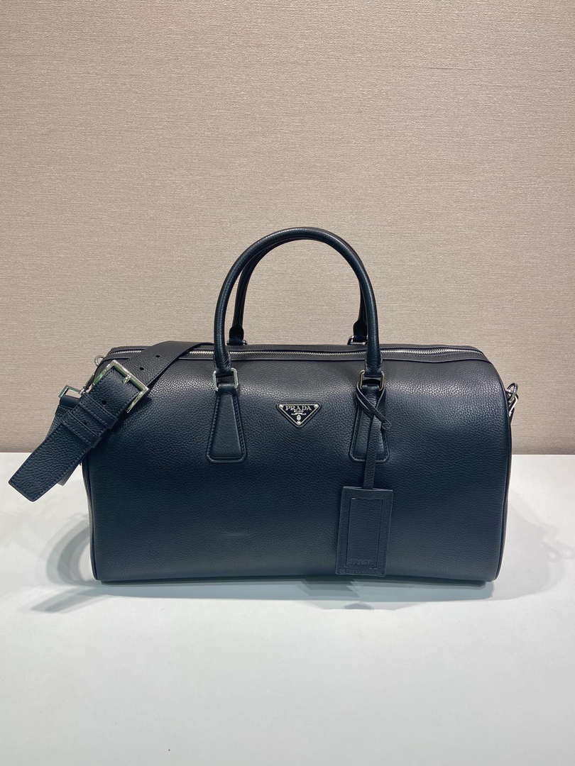 Prada 2VC048 Leather duffel bag Black