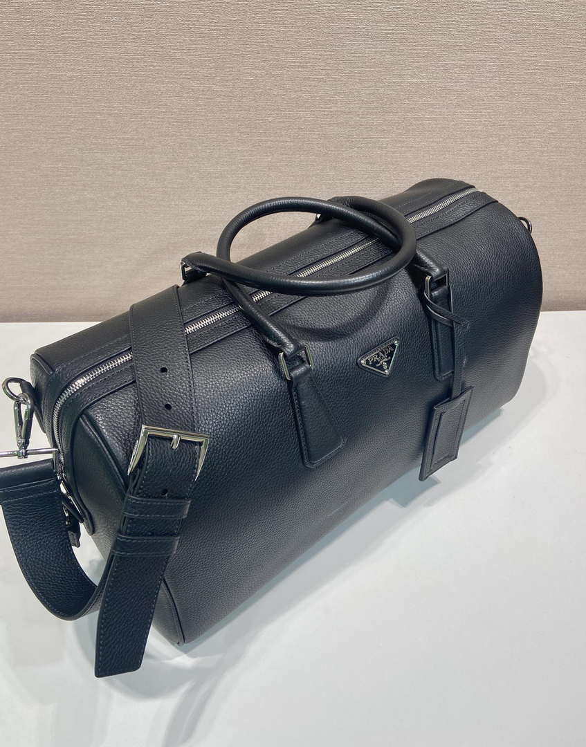 Prada 2VC048 Leather duffel bag Black