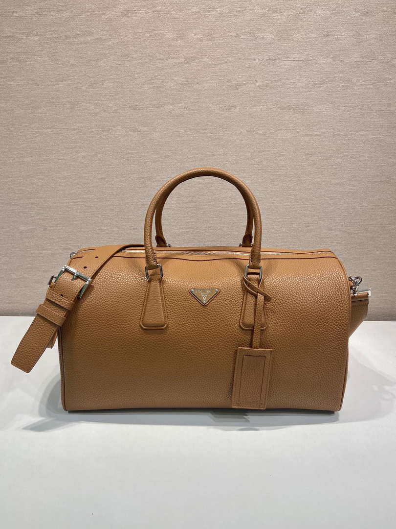 Prada 2VC048 Leather duffel bag Brown