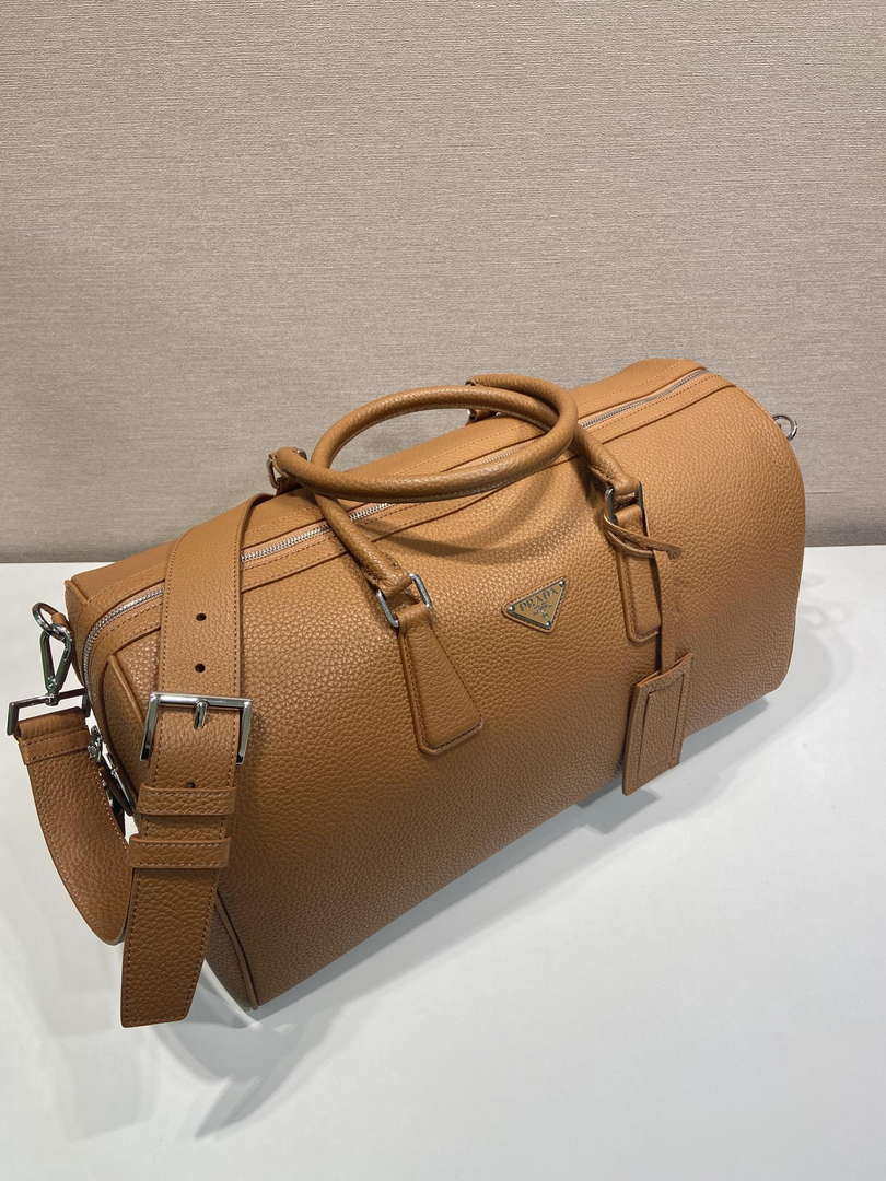 Prada 2VC048 Leather duffel bag Brown