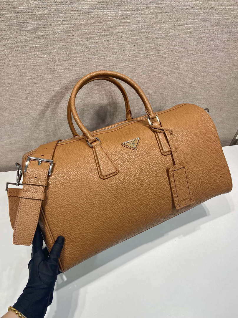 Prada 2VC048 Leather duffel bag Brown