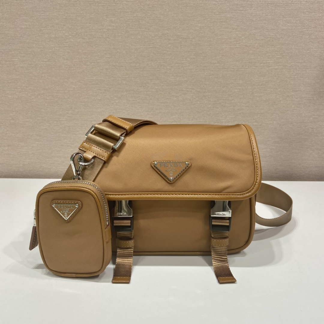Prada 2VD034 Nylon messenger bag shoulder bag Tan - Default Title - View 1