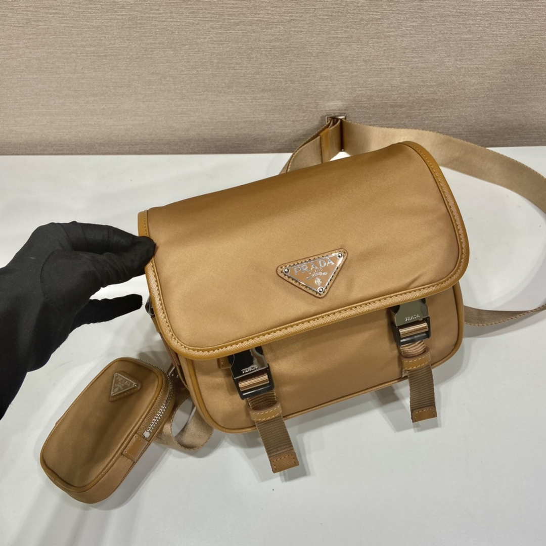 Prada 2VD034 Nylon messenger bag shoulder bag Tan - Default Title - View 3