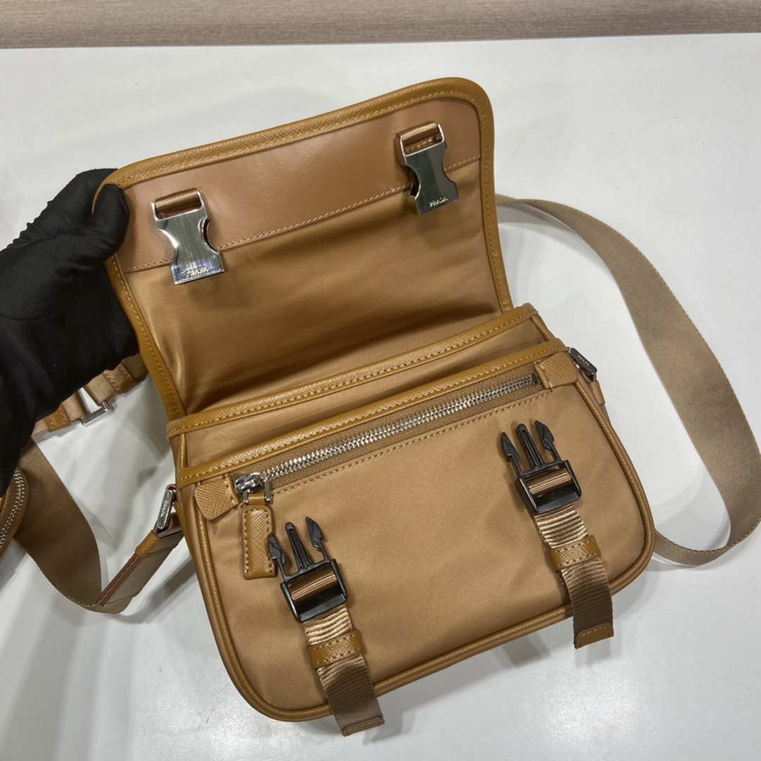 Prada 2VD034 Nylon messenger bag shoulder bag Tan - Default Title - View 7