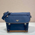 Prada 2VD052 Small Re-Nylon and leather shoulder bag Navy Blue - Default Title - View 1