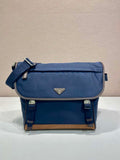 Prada 2VD052 Small Re-Nylon and leather shoulder bag Navy Blue