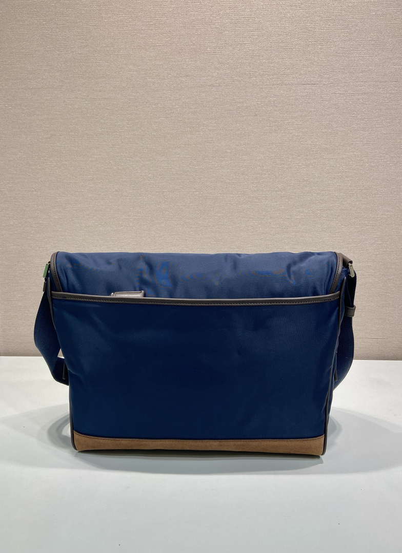 Prada 2VD052 Small Re-Nylon and leather shoulder bag Navy Blue