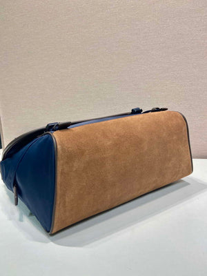 Prada 2VD052 Small Re-Nylon and leather shoulder bag Navy Blue - Default Title - View 6
