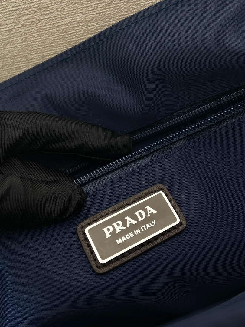 Prada 2VD052 Small Re-Nylon and leather shoulder bag Navy Blue