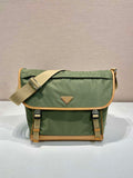 Prada 2VD052 Small Re-Nylon and leather shoulder bag Green