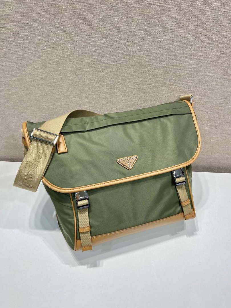 Prada 2VD052 Small Re-Nylon and leather shoulder bag Green - Default Title - View 2