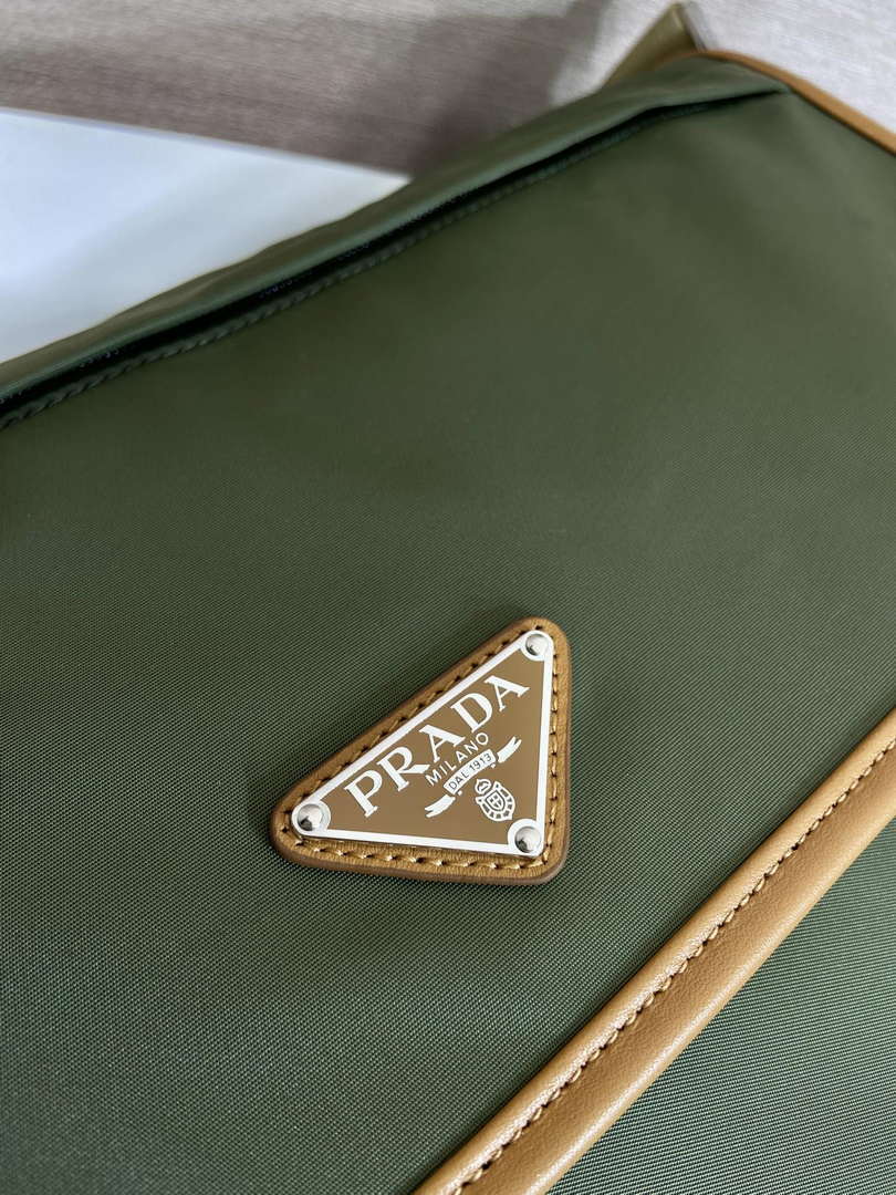 Prada 2VD052 Small Re-Nylon and leather shoulder bag Green - Default Title - View 7