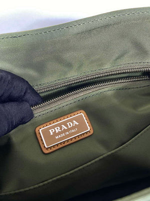 Prada 2VD052 Small Re-Nylon and leather shoulder bag Green - Default Title - View 9