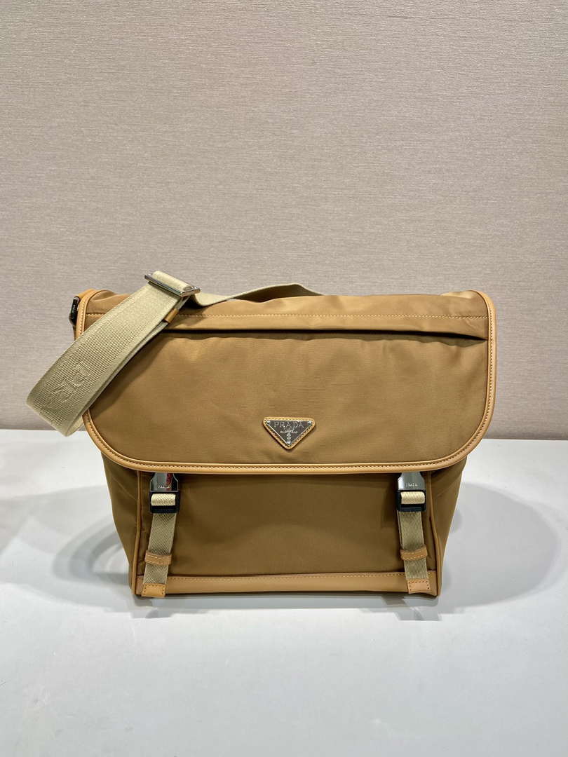 Prada 2VD052 Small Re-Nylon and leather shoulder bag Tan