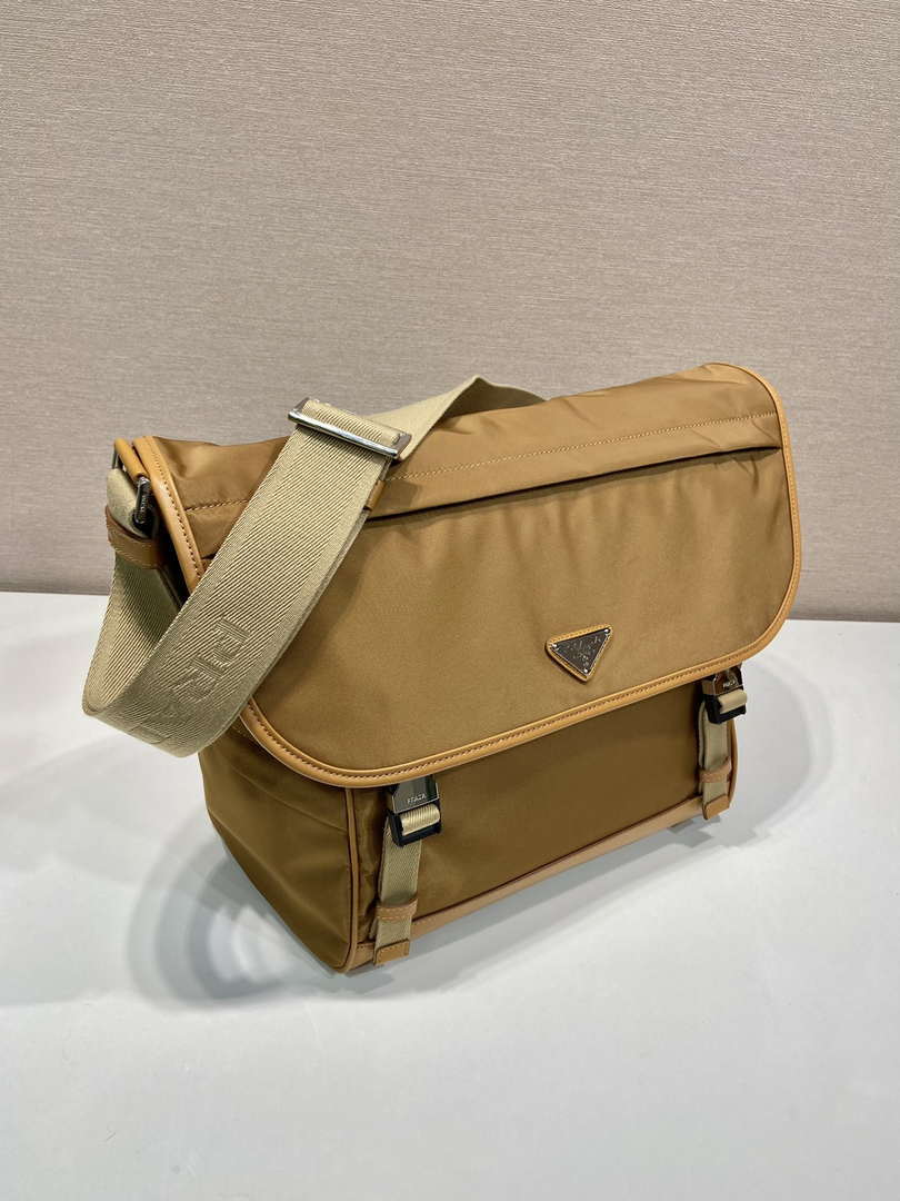 Prada 2VD052 Small Re-Nylon and leather shoulder bag Tan