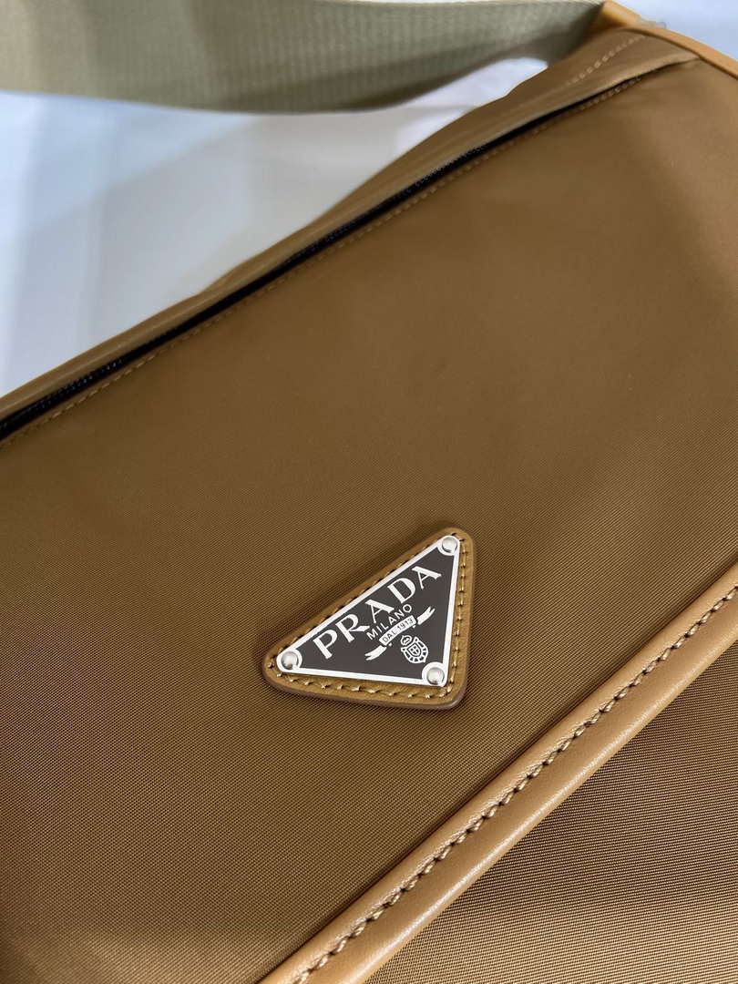 Prada 2VD052 Small Re-Nylon and leather shoulder bag Tan