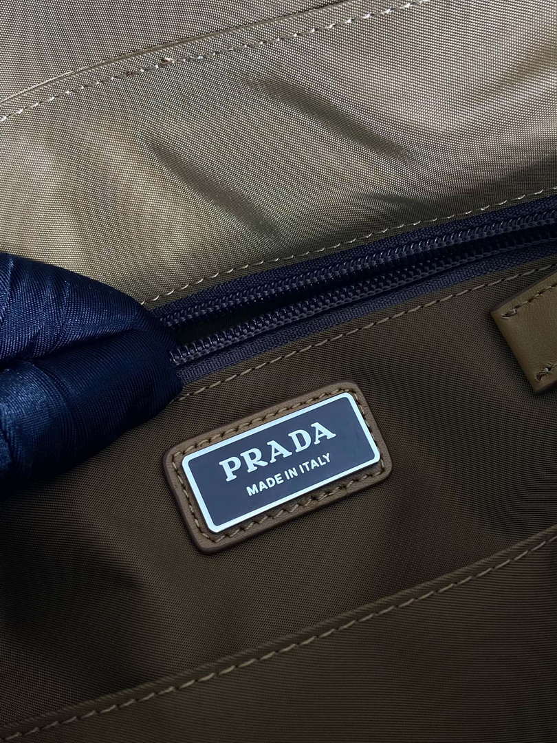Prada 2VD052 Small Re-Nylon and leather shoulder bag Tan