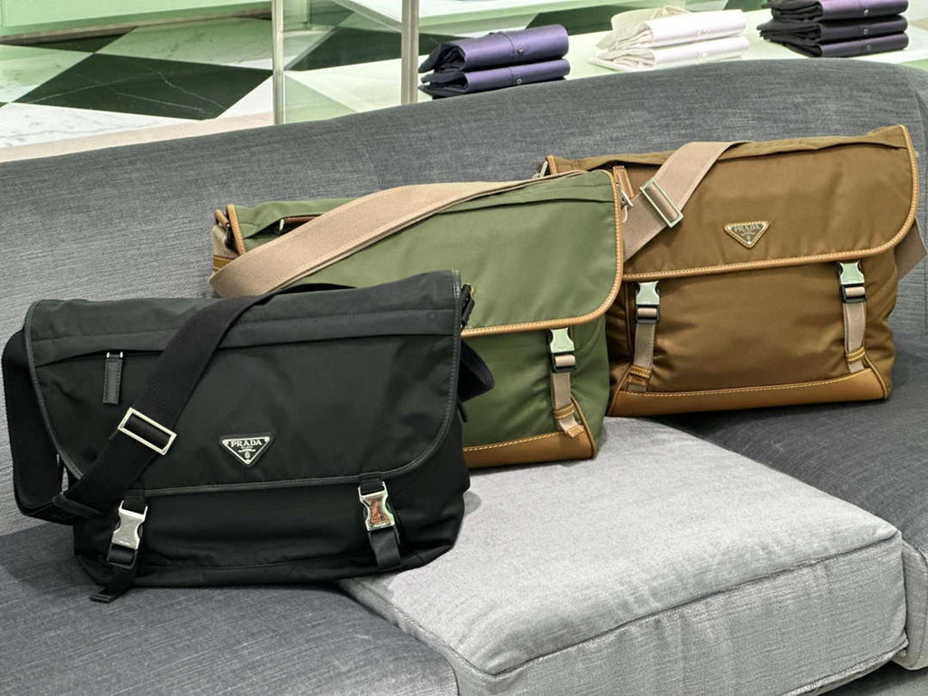 Prada 2VD052 Small Re-Nylon and leather shoulder bag Tan