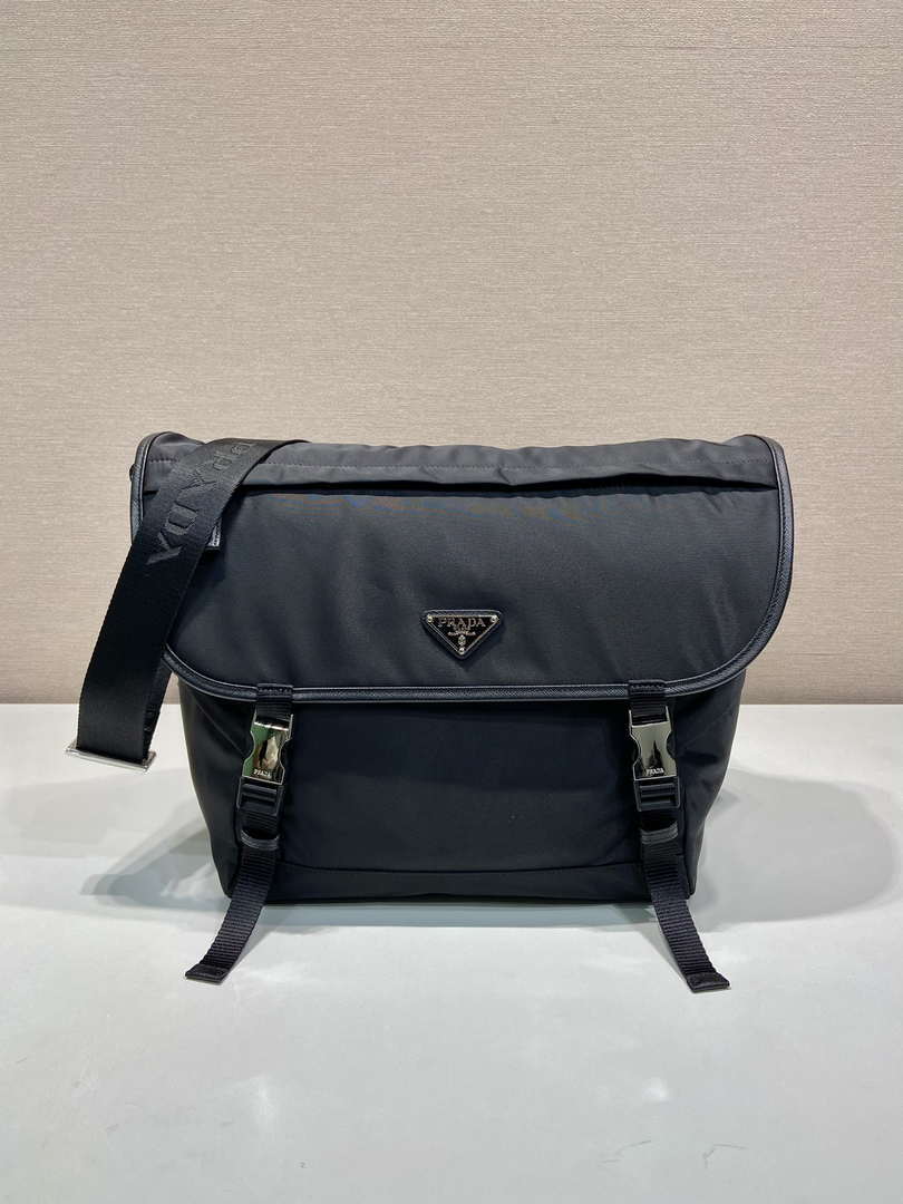 Prada 2VD052 Small Re-Nylon and leather shoulder bag Black