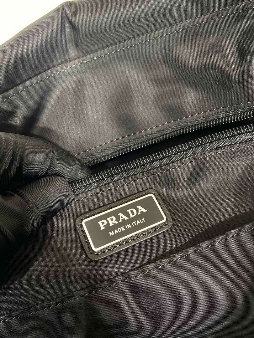 Prada 2VD052 Small Re-Nylon and leather shoulder bag Black