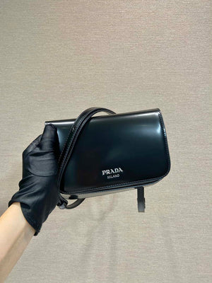 Prada 2VD061 Black Brushed Leather Mini-bag With Shoulder Strap Black - Default Title - View 1