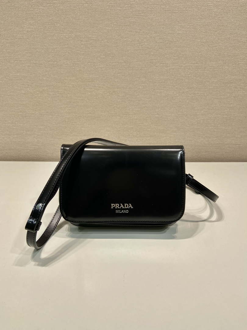 Prada 2VD061 Black Brushed Leather Mini-bag With Shoulder Strap Black - Default Title - View 2