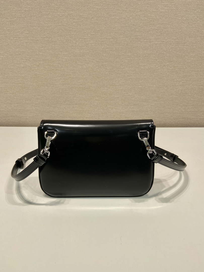 Prada 2VD061 Black Brushed Leather Mini-bag With Shoulder Strap Black