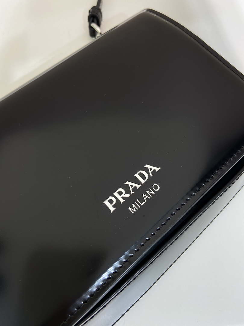 Prada 2VD061 Black Brushed Leather Mini-bag With Shoulder Strap Black