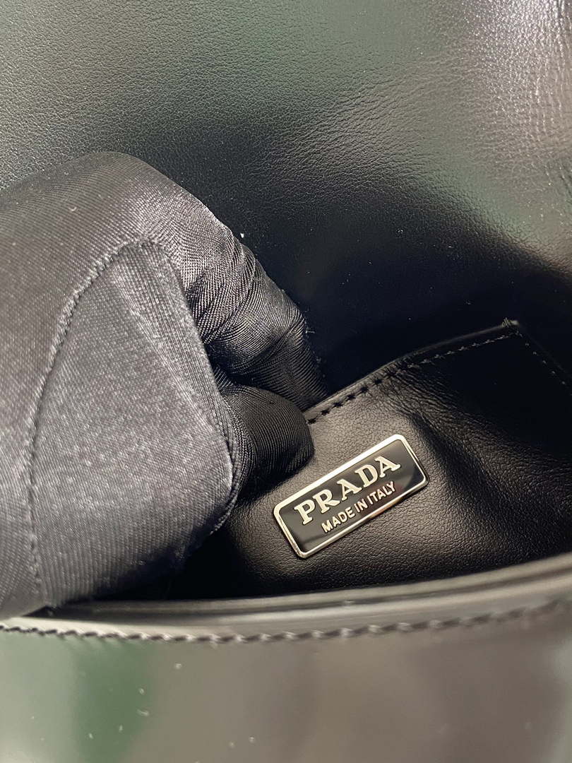 Prada 2VD061 Black Brushed Leather Mini-bag With Shoulder Strap Black