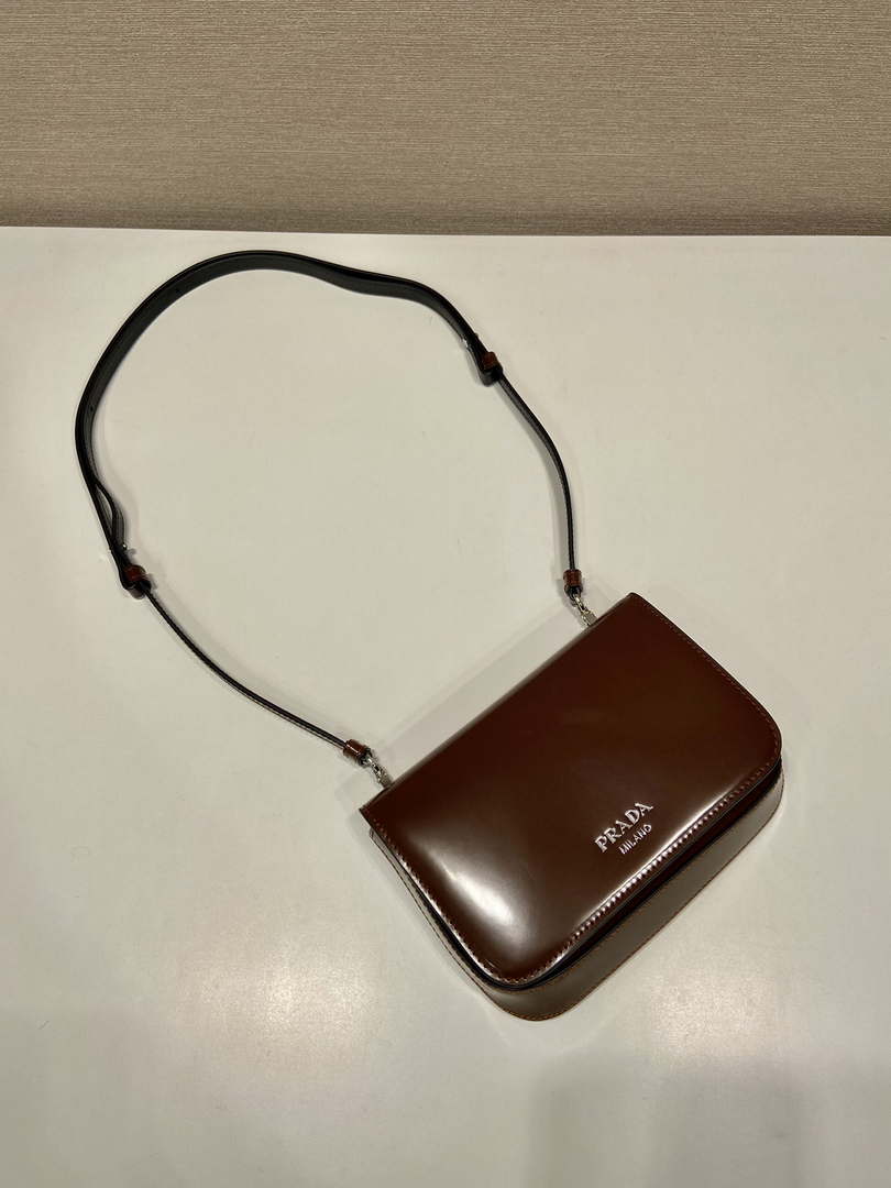 Prada 2VD061 Black Brushed Leather Mini-bag With Shoulder Strap Brown - Default Title - View 2
