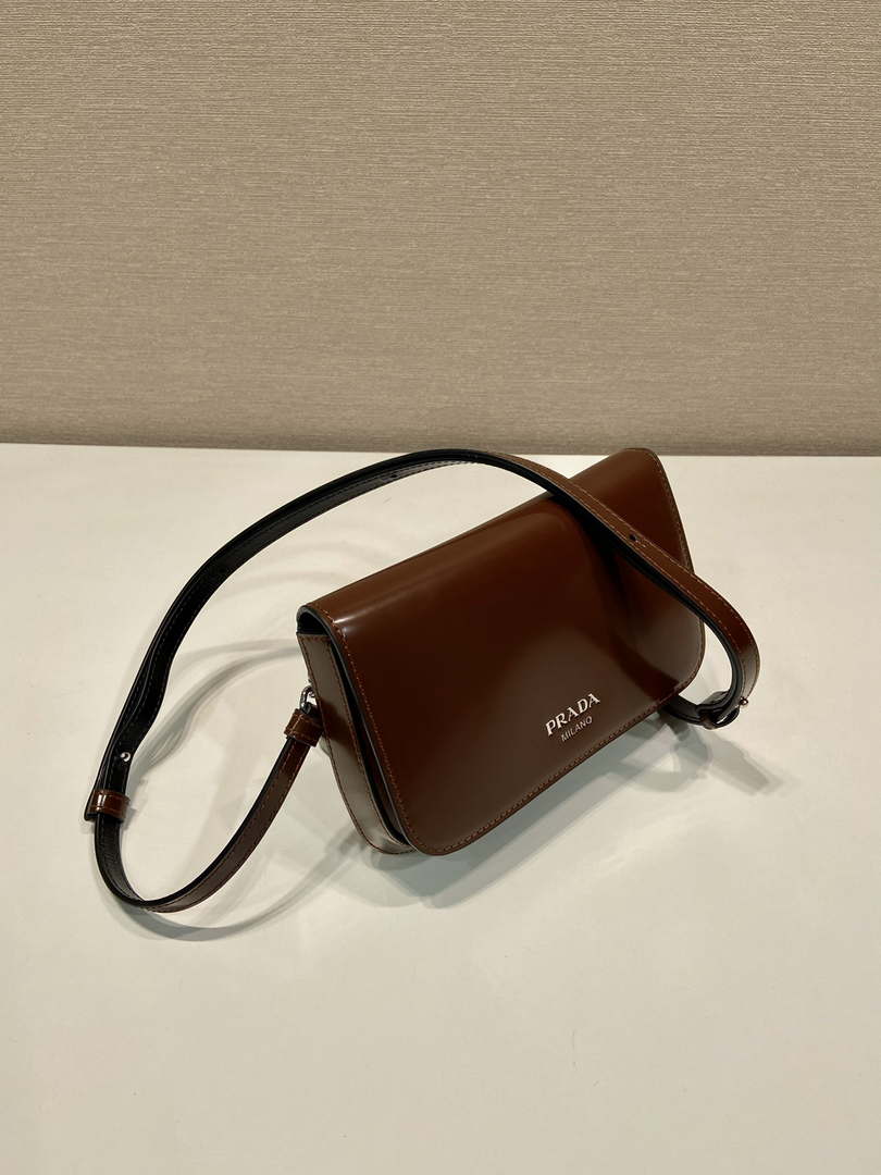 Prada 2VD061 Black Brushed Leather Mini-bag With Shoulder Strap Brown - Default Title - View 3