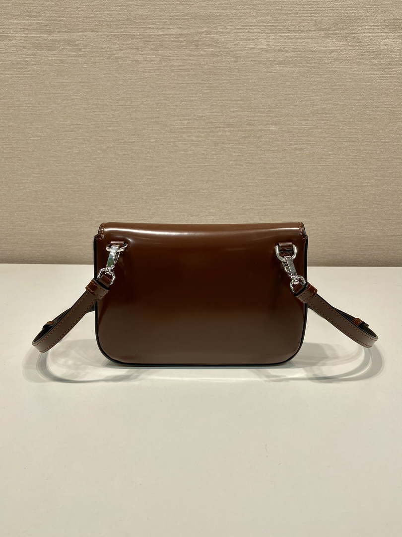 Prada 2VD061 Black Brushed Leather Mini-bag With Shoulder Strap Brown
