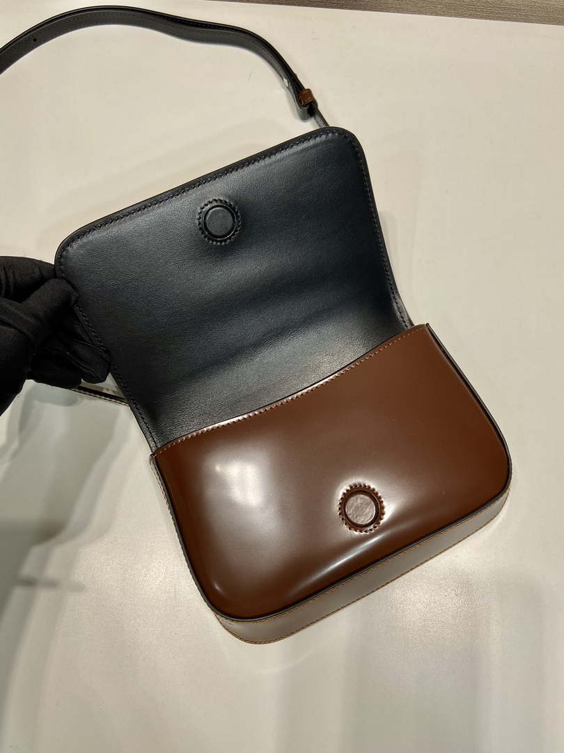 Prada 2VD061 Black Brushed Leather Mini-bag With Shoulder Strap Brown - Default Title - View 7