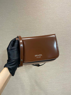 Prada 2VD061 Black Brushed Leather Mini-bag With Shoulder Strap Brown - Default Title - View 10