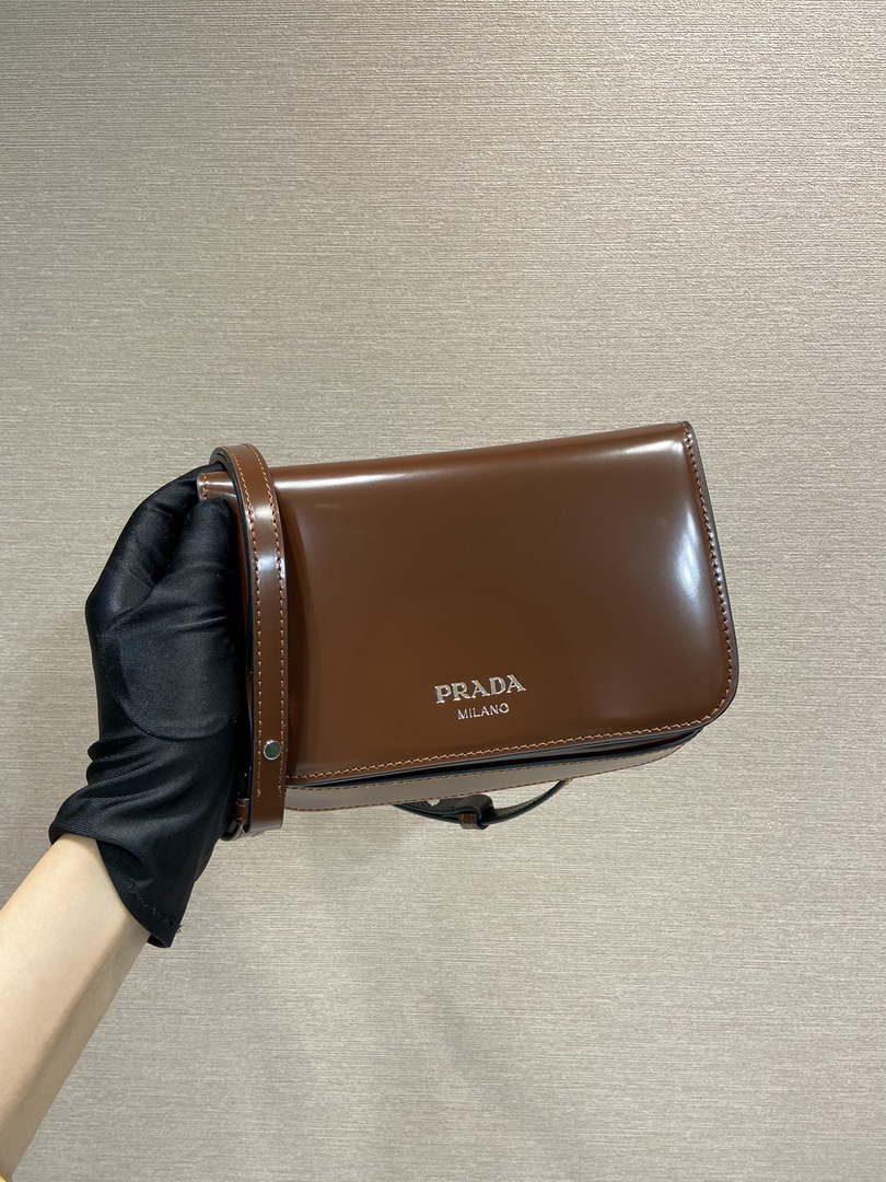 Prada 2VD061 Black Brushed Leather Mini-bag With Shoulder Strap Brown - Default Title - View 10