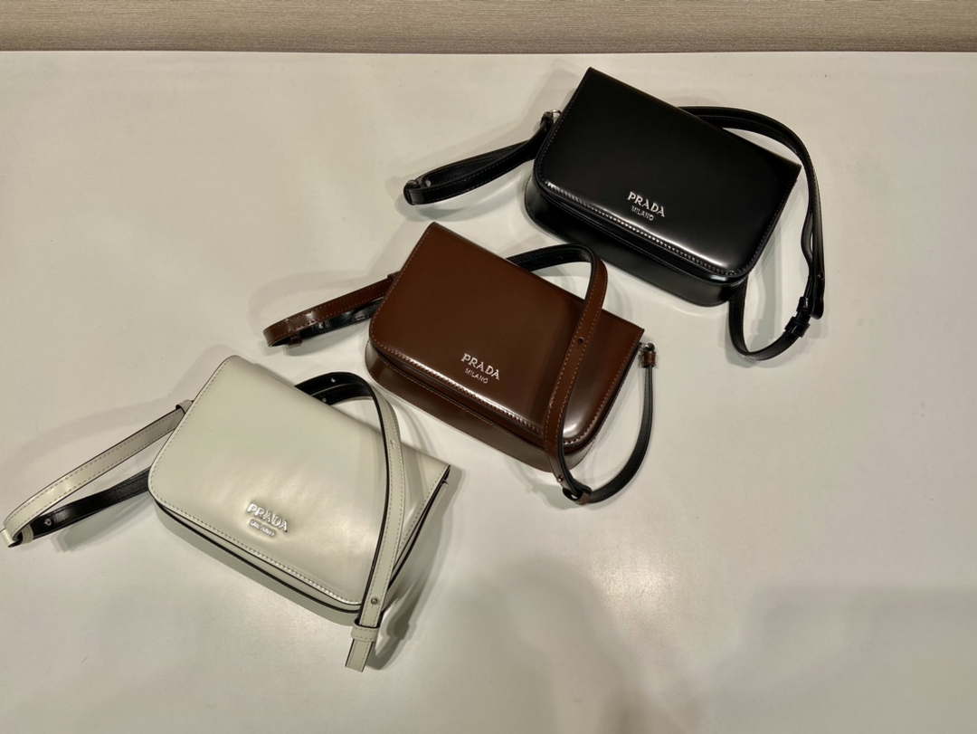 Prada 2VD061 Black Brushed Leather Mini-bag With Shoulder Strap Black