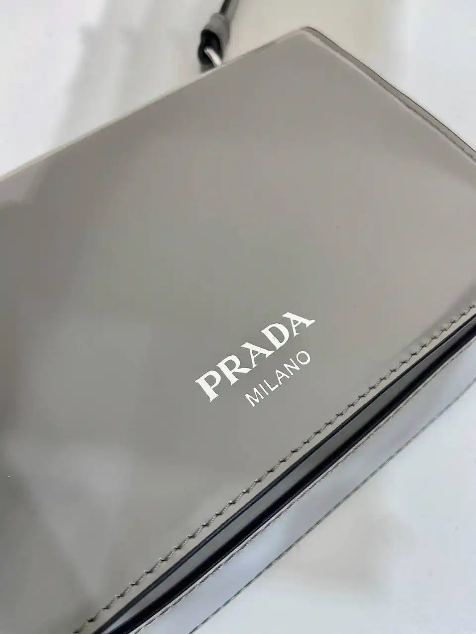 Prada 2VD061 Gray Brushed Leather Mini-bag With Shoulder Strap