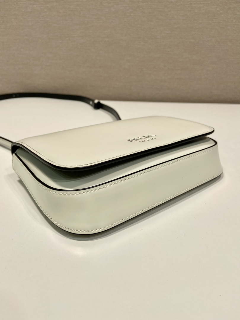 Prada 2VD061 Black Brushed Leather Mini-bag With Shoulder Strap White - Default Title - View 6