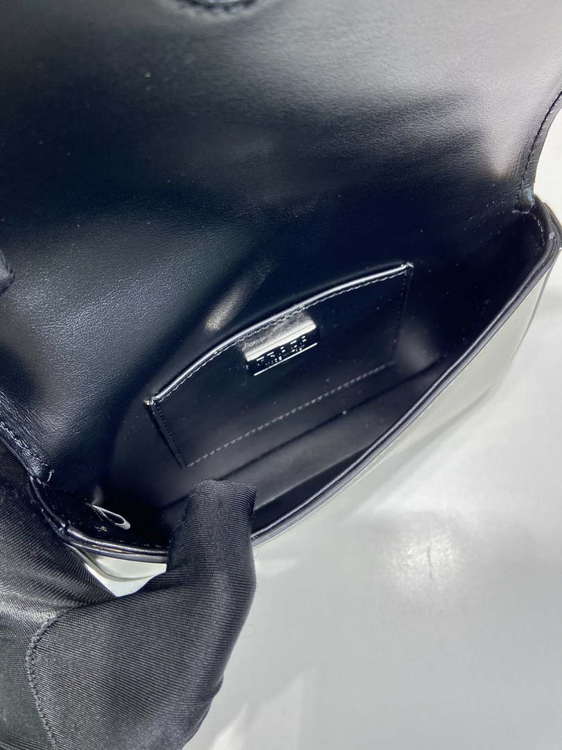 Prada 2VD061 Black Brushed Leather Mini-bag With Shoulder Strap White - Default Title - View 9