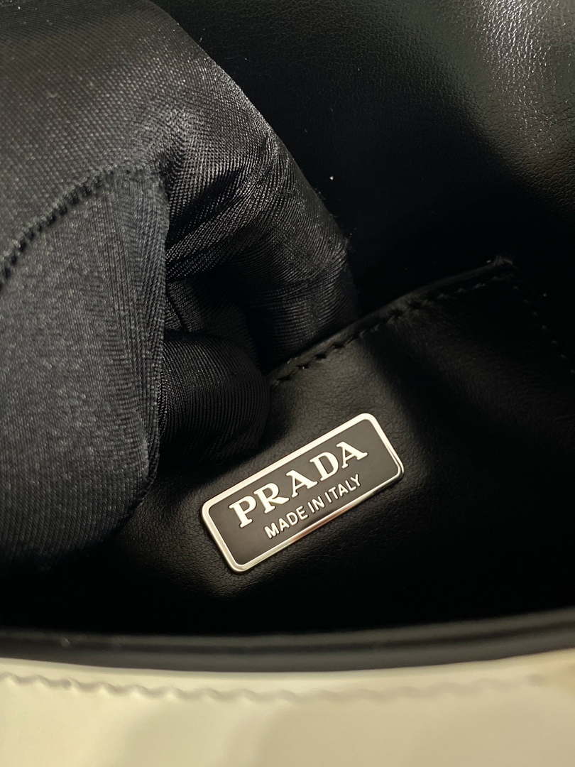 Prada 2VD061 Black Brushed Leather Mini-bag With Shoulder Strap White - Default Title - View 10