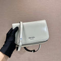 Prada 2VD061 Black Brushed Leather Mini-bag With Shoulder Strap White - Default Title - View 1