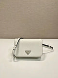 Prada 2VD061 White Galleria Saffiano leather Mini-bag With Shoulder Strap