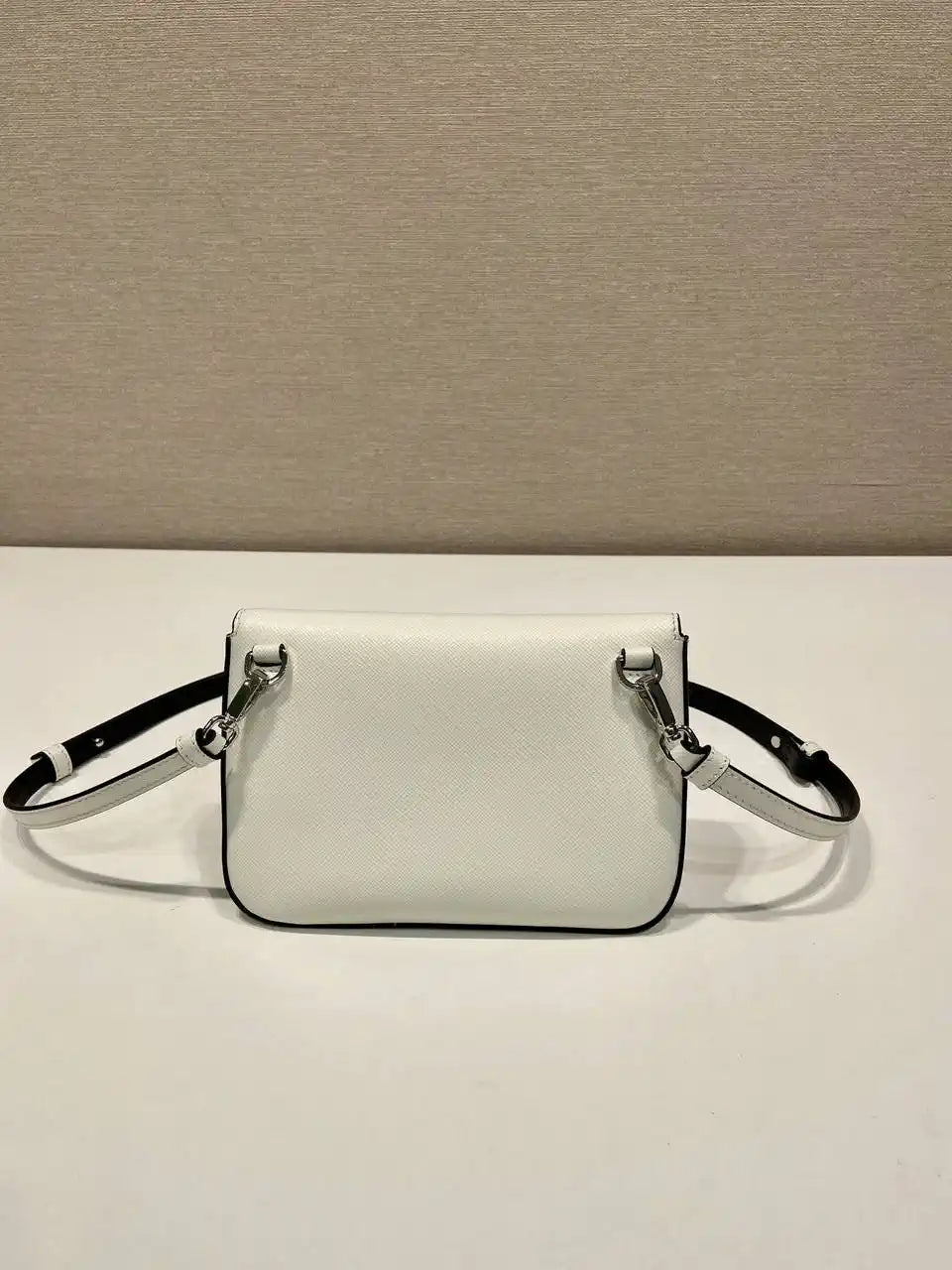 Prada 2VD061 White Galleria Saffiano leather Mini-bag With Shoulder Strap