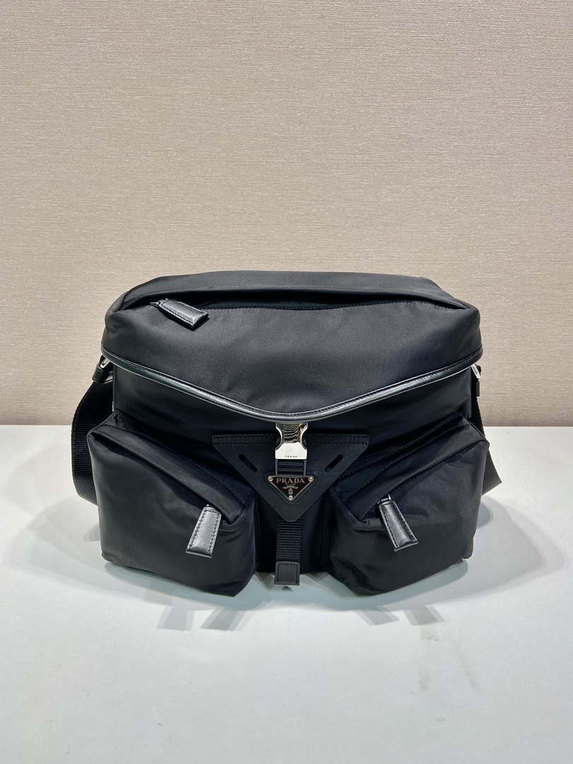 Prada 2VD062 Re-Nylon and leather shoulder bag  Black