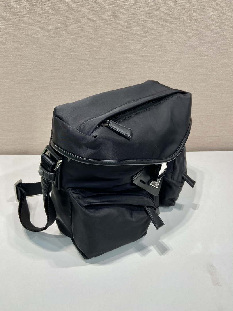 Prada 2VD062 Re-Nylon and leather shoulder bag  Black