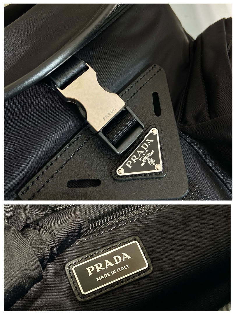 Prada 2VD062 Re-Nylon and leather shoulder bag  Black