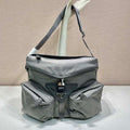 Prada 2VD062 Re-Nylon and leather shoulder bag Gray - Default Title - View 1