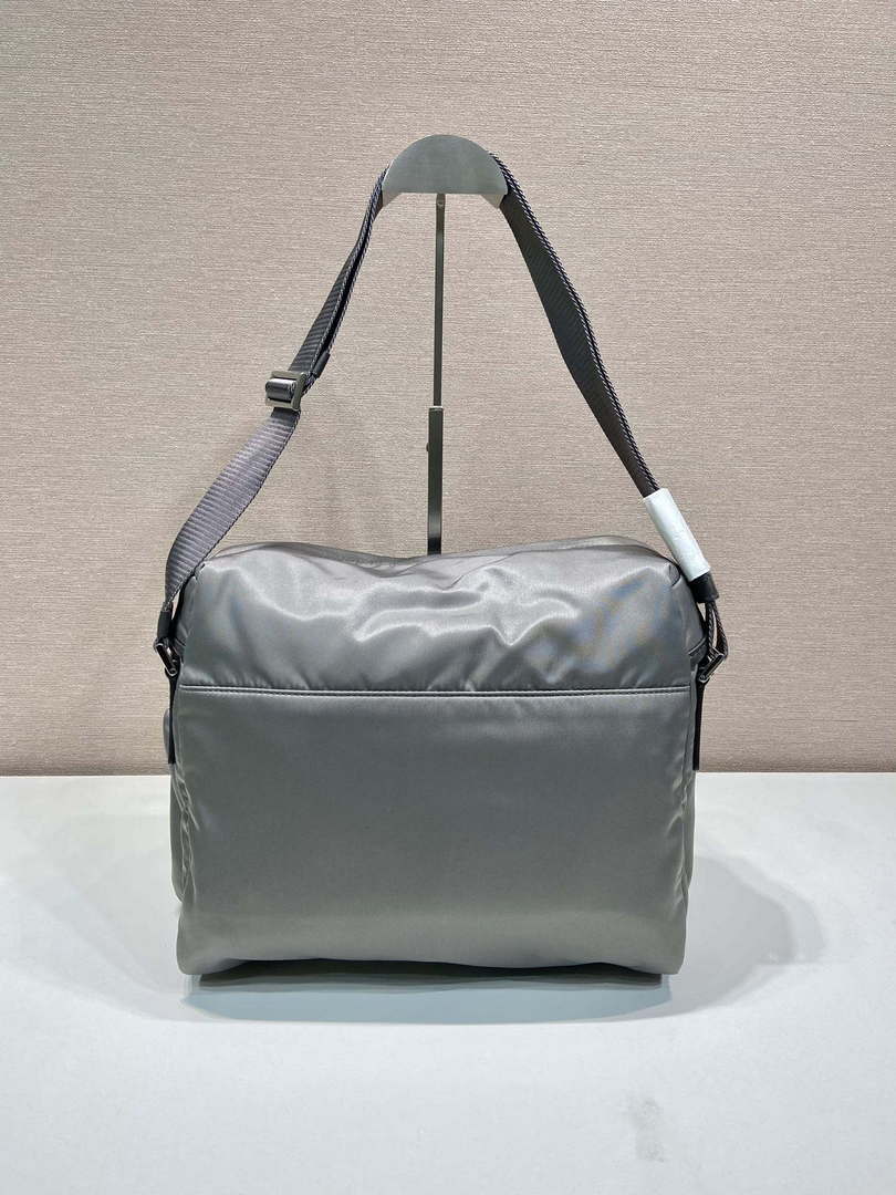 Prada 2VD062 Re-Nylon and leather shoulder bag Gray - Default Title - View 4